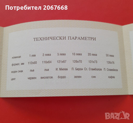 Лимитирана колекционна серия от 6 броя банкноти 1 , 2 , 5 , 10 , 20 и 50 лева 1999 година, снимка 9 - Нумизматика и бонистика - 36366989