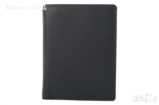 Черно портмоне естествена кожа, снимка 3 - Портфейли, портмонета - 48704879