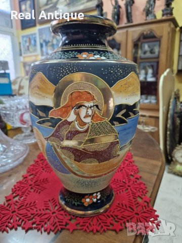 Страхотна уникална антикварна колекционерска порцеланова ваза Satsuma , снимка 1 - Вази - 42218252