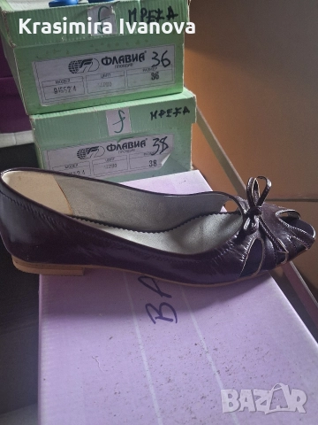 нови обувки естествен лак в лилаво , снимка 4 - Дамски ежедневни обувки - 52806588