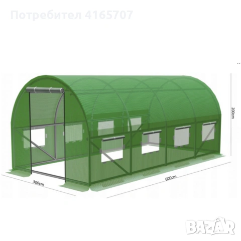Градиснка оранжерия със стабилна конструкция - перфектен микроклимат за вашите растения - 6 х 3 х 2м