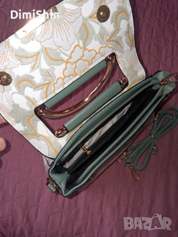 Дамска чанта Peony Green, снимка 4 - Чанти - 53663400