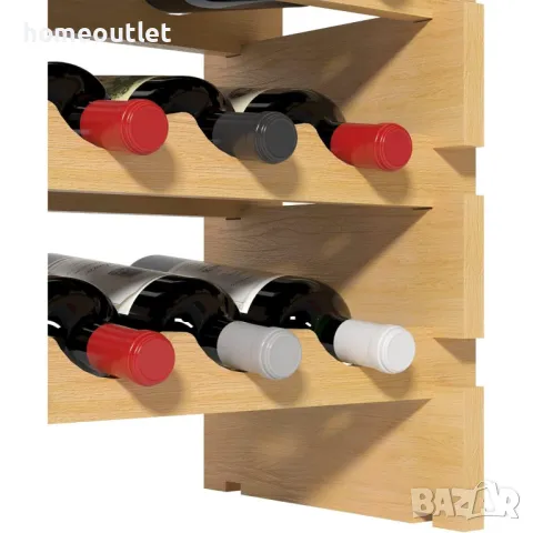 ПРОМОЦИЯ Стойка за вино от естествена дървесина ( 48 бутилки ) 10BFLCBY-WS6848M, снимка 8 - Етажерки - 49739055