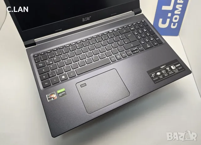 Acer Aspire 7 A715-41G Ryzen 5 3550H/16GB/512SSD/GTX 1650-4GB/FHD/Подсветка, снимка 8 - Лаптопи за дома - 55909349