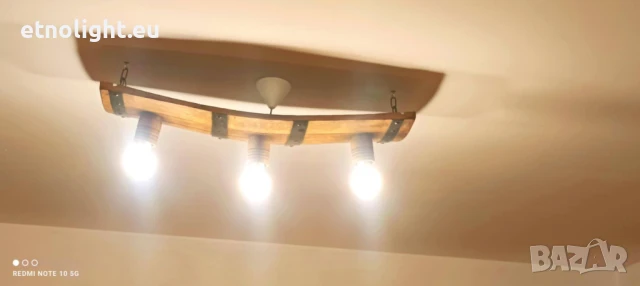 Полилеи от автентични дъбови бъчви,бурета с ръчно изработени дървени чашки!, снимка 9 - Полилеи - 50915528