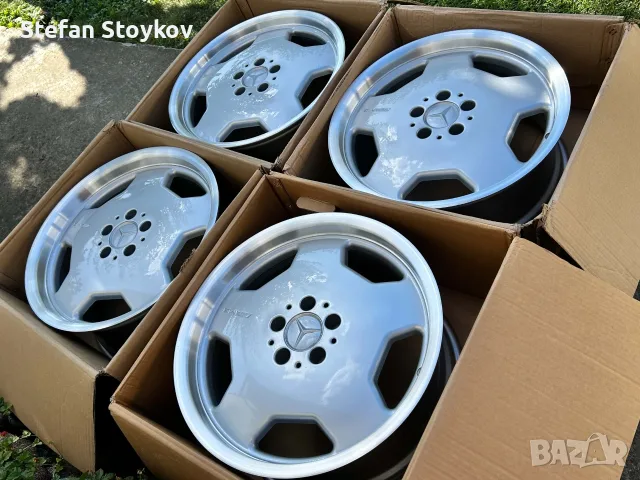 AMG Monoblock АМГ Моноблок 8+9x18 Mercedes Мерцедес r107 w116 w123 w124 r129 w140 w210 r170, снимка 2 - Гуми и джанти - 56076533