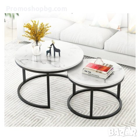 Комплект стифиращи холни маси, 2 броя, Мраморен ефект / Стифиращи маси, снимка 2 - Маси - 44422241