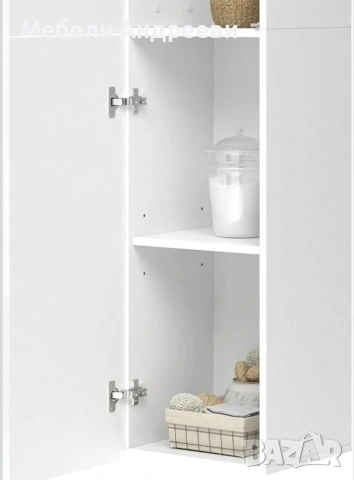 Висока колона/шкаф бял гланц Vicco 4722, снимка 5 - Шкафове - 53766612