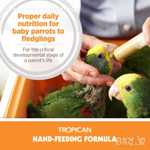 Каша за ръчно хранене на Папагали и малки Птици, 400гр. - Hagen Tropican Hand-Feeding - Модел: B2259, снимка 4 - За птици - 51759377