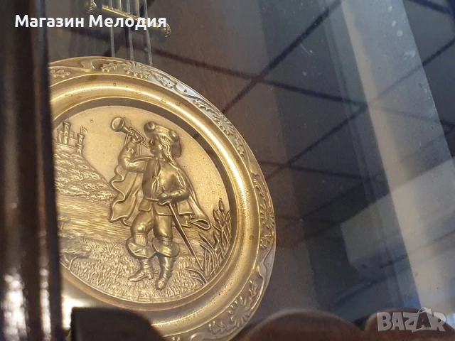 Стенен часовник. Франция 1900г. Много рядък, не е серийно производство. Цветен порцеланов циферблат., снимка 3 - Антикварни и старинни предмети - 51766079