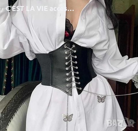 Black corset with butterflies..., снимка 1