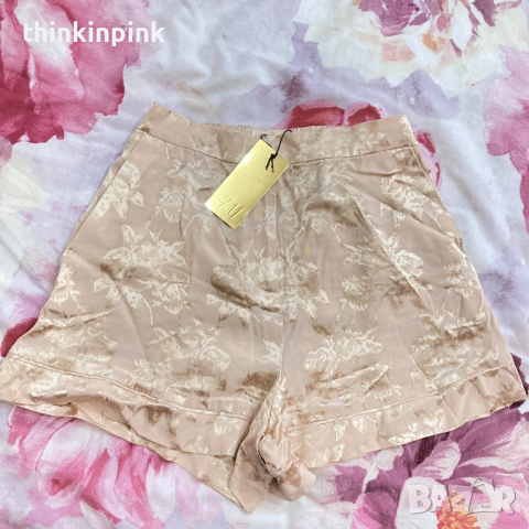 Къси Панталони в златисто розово с блодерия ХМ H&M , снимка 2 - Къси панталони и бермуди - 36131648