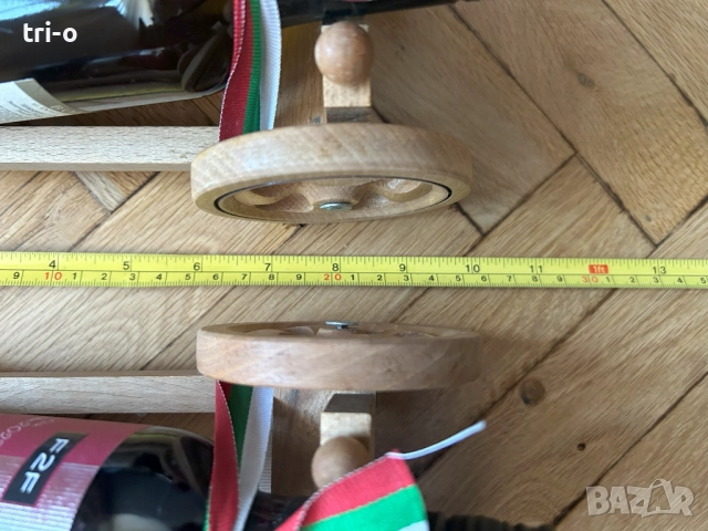 Дървени декорации Черешово топче с малка бутилка вино, снимка 6 - Декорация за дома - 51966408