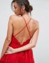 НЕВЕРОЯТНО КРАСИВА червена дантелена рокля с отворен гръб , снимка 3