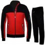 Мъжки спортен екип REDICS 210114, черен с червено, памук и ликра, снимка 1 - Спортни дрехи, екипи - 34150996