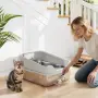 PawHut Котешка тоалетна от неръждаема стомана, снимка 3