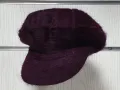 Нова зимна дамска пухена шапка baker boy в лилав цвят, снимка 4