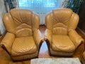 Кожен диван с два фотьойла, снимка 3