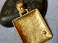 РАЗКОШЕН СТАР ЕМАЙЛИРАН ПОЗЛАТЕН МЕСИНГОВ ВИНТИДЖ АРТ МЕДАЛЬОН с ФАСЕТИРАН ГРАНАТ 60731, снимка 7