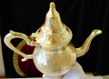 Антикварен бронзов чайник,релеф,орнаменти, снимка 10