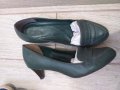 Зелени кожени обувки, 37/37.5.номер, снимка 1 - Дамски обувки на ток - 35759627