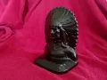 Стар метален бюст на индианец, снимка 2