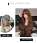 Дълга кафява перука 80 см с леки вълни и бретон, снимка 3