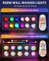 42W RGB прожектор с дистанционно управление, 360° стенен прожектор, 10 цвята, 30 режима, таймер, 6 н, снимка 3