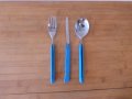 Комплект сгъваеми ножче вилица и лъжица с калъф СССР 1976 г, снимка 2