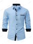 Мъжка бизнес вталена ежедневна риза с цветни блокове, Риза с дълъг ръкав, 8цвята , снимка 10