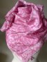 Розов, копринен шал/ розова кърпа за глава, снимка 1 - Шалове - 39858645
