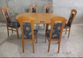 Комплект масивна разтегателна маса с 6 стола, снимка 2