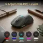 Нова черна Безжична тиха мишка RK Royal Kludge MO1 6 бутона Bluetooth 2.4GHz USB-C, снимка 6