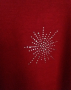 УНИКАЛНО червено поло от фино и меко плетиво, украсено със сребристи камъчета, снимка 2