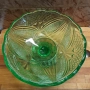 Стара Стъклена Зелена Фруктиера , снимка 5