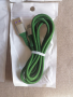 Качествен кабел с оплетка USB към TIPE-C дължина 1.5 м цвят черен или зелен, снимка 2