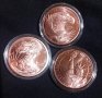 Медни доларови монети по една унция 3бр