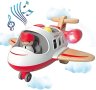 Нова дървена Играчка самолет за деца звук и светлина аеронавтика подарък, снимка 1 - Образователни игри - 42003052