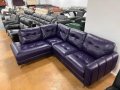 Лилав кожен ъглов диван, снимка 8