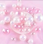 32 броя топчета топки бели розови прозрачни за декорация на торта , снимка 2