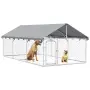 vidaXL Дворна клетка за кучета с покрив, 400x200x150 см, снимка 5