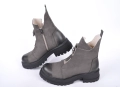 ЗИМА '25'26! Дамски боти от естествен набук с цип и ластик, снимка 1