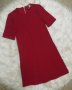 Червена рокля суинг с късо ръкавче, снимка 1