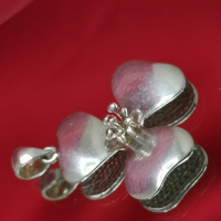 925 сребърна висулка трилистно цвете, снимка 4 - Колиета, медальони, синджири - 36143609