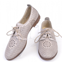 НОВО! Ниски дамски обувки с лазерна перфорация от естествена кожа, снимка 3 - Дамски ежедневни обувки - 36149154