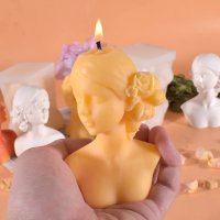 Дама красива жена с маска лице кок глава силиконов молд форма фондан смола свещ восък глина сапун , снимка 6 - Форми - 35811373