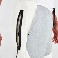 Мъжко долнище Nike Tech Fleece  Cuffed White Heather Grey Black - размер L, снимка 5 - Спортни дрехи, екипи - 42721079