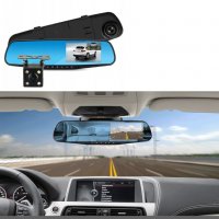 Огледало Видеорегистратор с две камери 4.3инча HD за автомобил, снимка 1 - Аксесоари и консумативи - 39285936