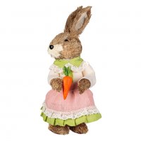 Великденска декорация, Зайче с рокля и морков, 45 см, Многоцветна, снимка 2 - Декорация за дома - 39921529