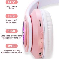 Слушалки безжични Bluetooth Cat Digital One SP00880 CXT-B39(Pink) Блутут розови с микрофон, снимка 6 - Bluetooth слушалки - 42096830